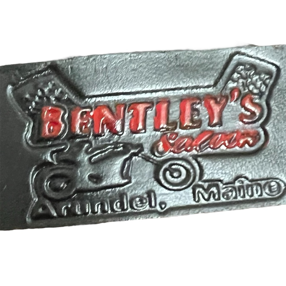 Vintage tooled Leather biker Belt Bentley’s Biker Saloon Maine rare edgy EUC - Picture 4 of 15